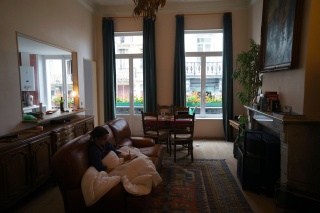Theresa, sketching and painting