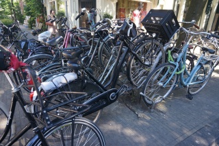 Brian's bike amongst the locals