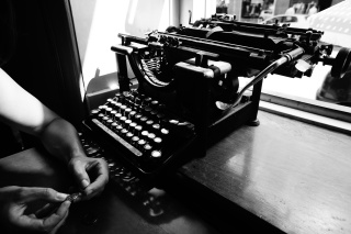 High contrast monochrome with our accountant