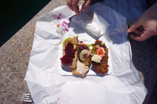 Smorrebrod. Traditional Danish open faced sandwiches. Brilliant