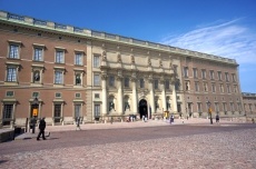 The south entrance to Stockholm Palace. A "working palace"