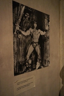 In a corner of the museum discussing Greek god influences. Arnold as Conan. Huh?