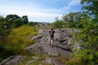 Brian celebrating being a little lost in the woods of Stockholm