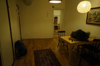 The common area of the Castanea Hostel, floor one, with as many folks as we ever saw in it
