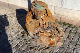 Street art installation, with a bronze of Theresa's hiking boot