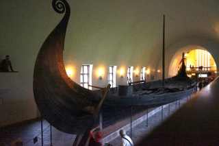 At the Viking Museum, ship one. Ornamental, not seaworthy (in the literal sense)