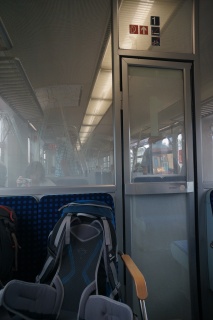 For no particular reason eight rows were set aside as first class. Yes, we sat there