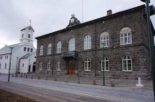 Somewhere off the end of Laugevegar street. Probably about as old as Reykjavik gets