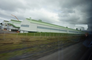 A quarter mile long building on the road to the airport/Blue Lagoon