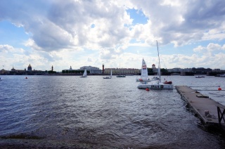 Looking back across the Neva from the island of St. Petersburg's original walled city