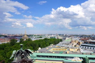 Looking east over St. Petersburg, toward the Hermitage