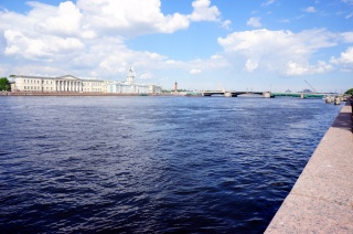 The Neva river through central St. Petersburg