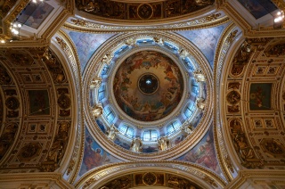 The monumental dome in St. Isaacs Cathedral