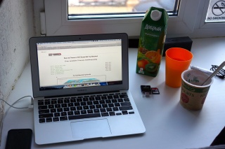 Brian's morning workstation