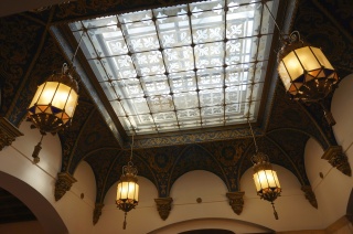 The ceiling of the lobby on our way out. We'd have nothing less