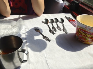 Silverware and cup from the 37 Ruble Store