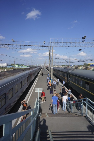 A handful of Russian ladies getting swamped by hungry westerners with rubles