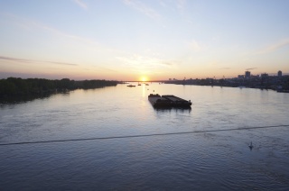 Sunset over the River Ob