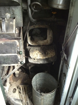 The mini incinerator, next to the samovar coal furnace