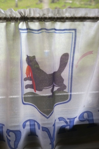 The last car is full of nationalistic flags. Cat with squirrel?