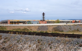 Colorful abandoned factory