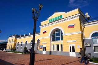 Naushki Station. A three hour passport stop on the Mongolian border