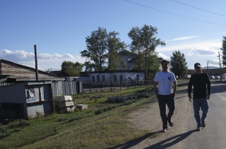 Brian and Omar, taking a stroll through downtown Naushki