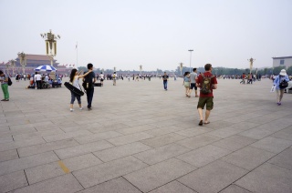 The other direction, Brian strolling Tianmenn Square