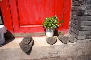 Roof top pieces in the courtyard