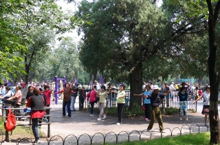 One of a bunch of dance groups in the park