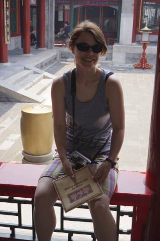 Theresa, taking a break after four days of super touristing