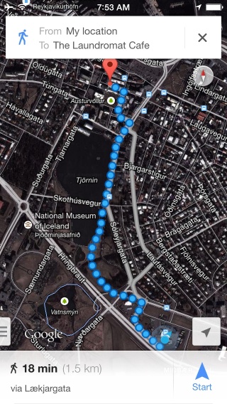 Google maps finds us some breakfast