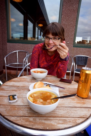 Local lamb soup. Free refills