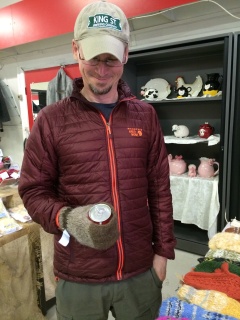 Where Brian found a hand knitted cozy mitten, brilliant