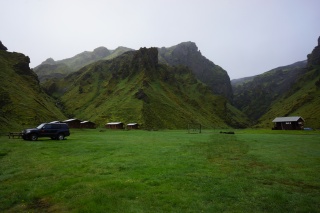 Our crazy campground. Huts extra