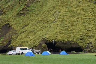 Group campers leveraged the cave space
