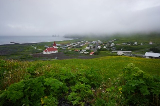From the Vik cemetery looking down at the village