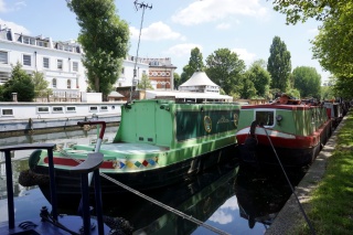 "Narrow Boats". A few for sale around $100,000 with docking