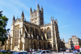 The backside of the Bath Abbey