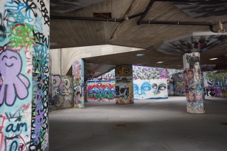 A now vacant skateboard park...