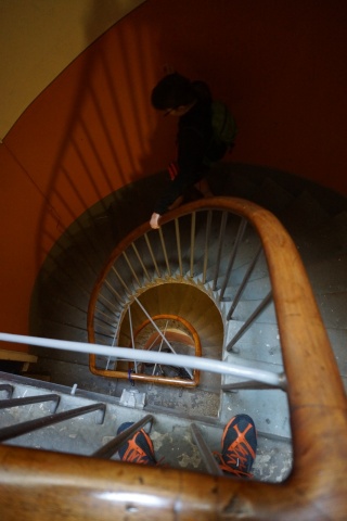 On the way out of our hired flat