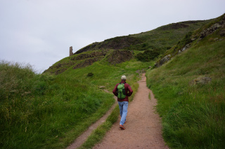 In the park, on the way to Arthur's Seat