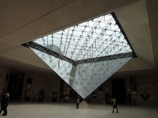 The bottom of the Louvre Pyramid