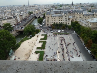 Looking west at the mall in front of the cathedral