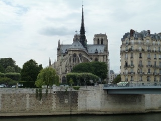 Looking back at Notre Dame from the Ile