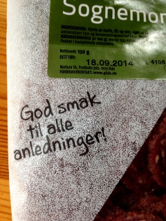 God smak! Identifying sausage as a good snack. Right on