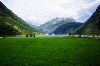 Looking out the fjord in the direction of our hike