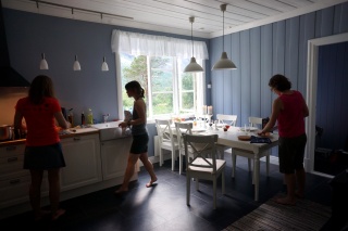 Dinner in our most palatial kitchen to date