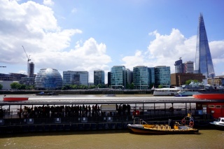 City Hall, The Shard, and the Thames on a clear London afternoon