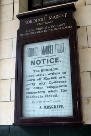 Borough Market rules from 1908 — suspicious characters, take note